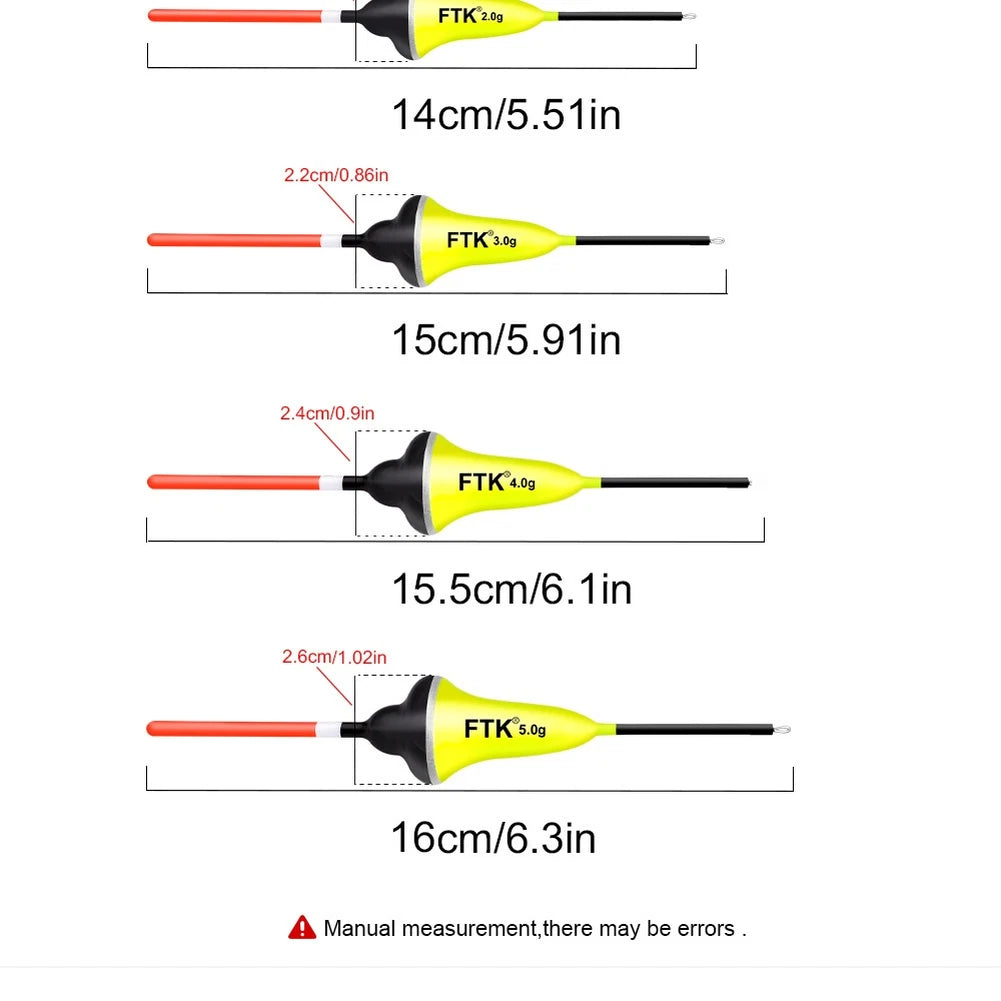 Set of 5 Balsa Wood Fishing Floats for Carp Fishing (FTK)