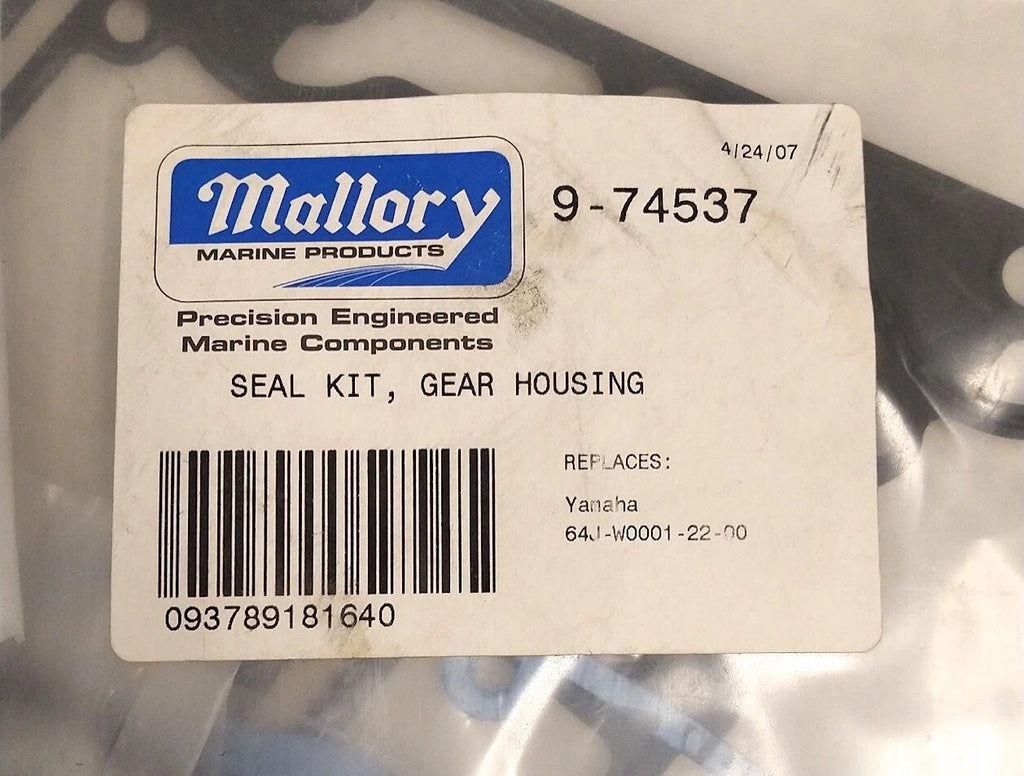 Seal Kit Gear Housing for Mallory Marine 9-74537 (OEM)