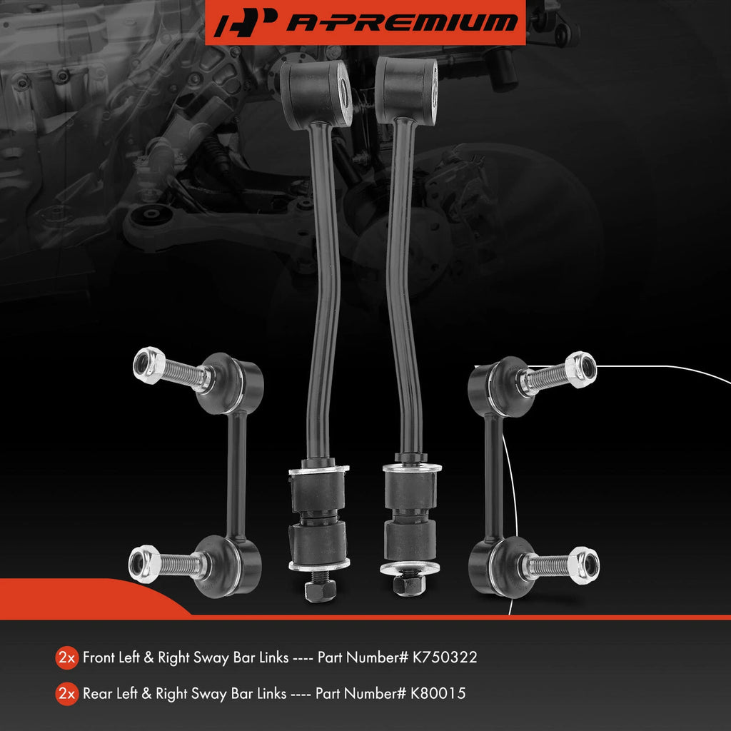 Set of 4 Front & Rear Sway Bar Links for Ford E-350 E-450 (2008–2019)