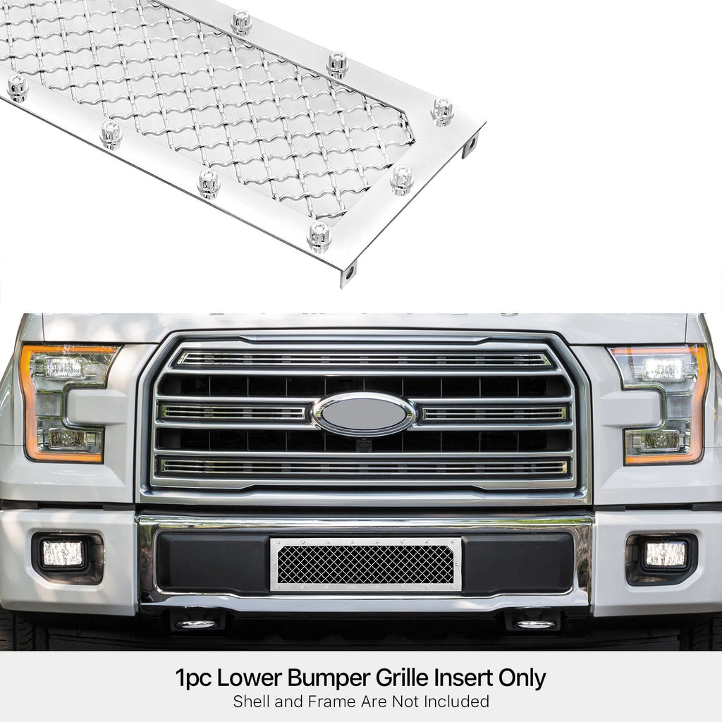 Stainless Steel Chrome Mesh Grille Rivet Studs for Ford F-150 (2015-2017)