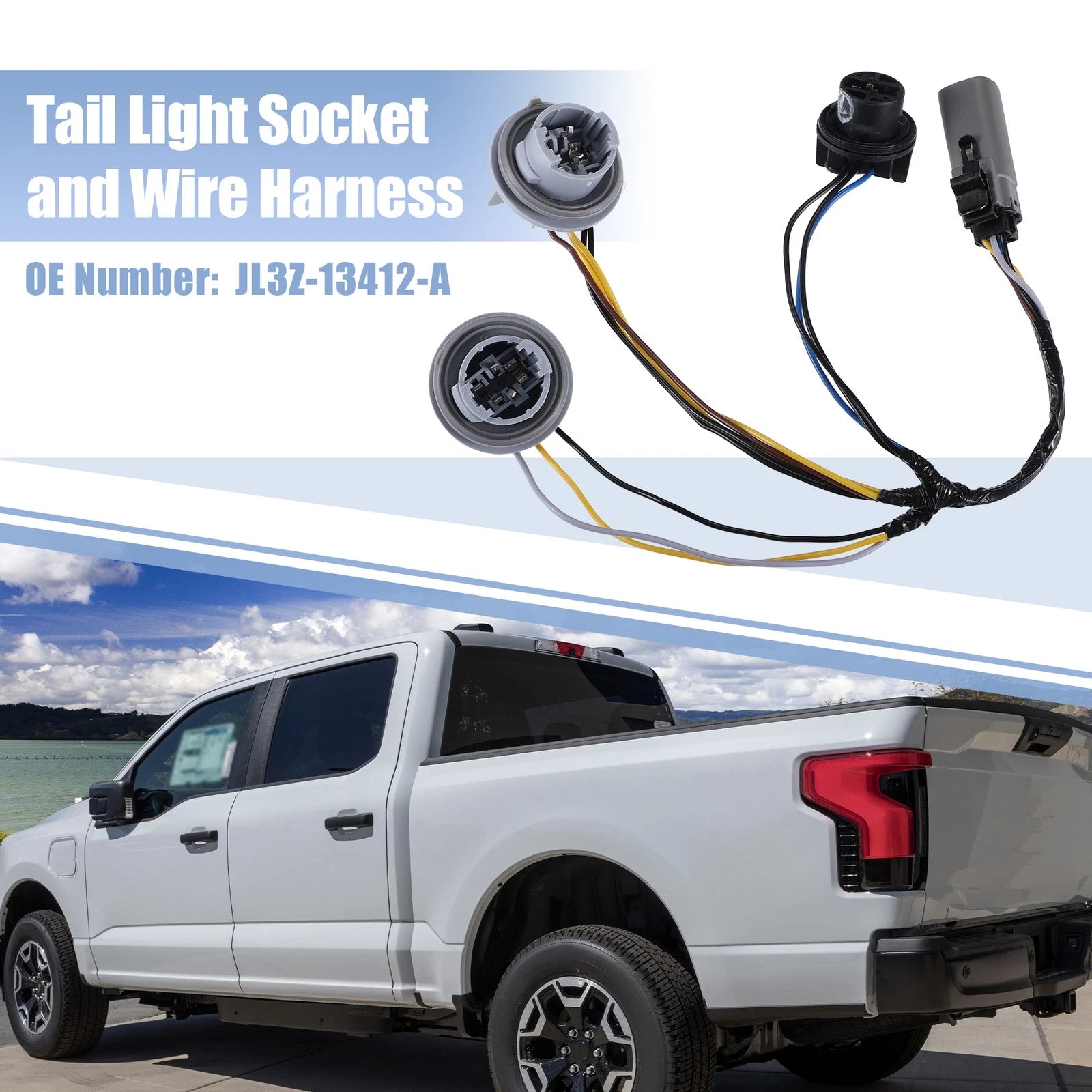 Tail Light Socket and Wire Harness for Ford F150 (2018) No.JL3Z-13412-A