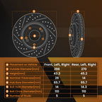 Front & Rear Brake Disc Rotors + Brake Pads for Pontiac G5/G6 (2008–2010)