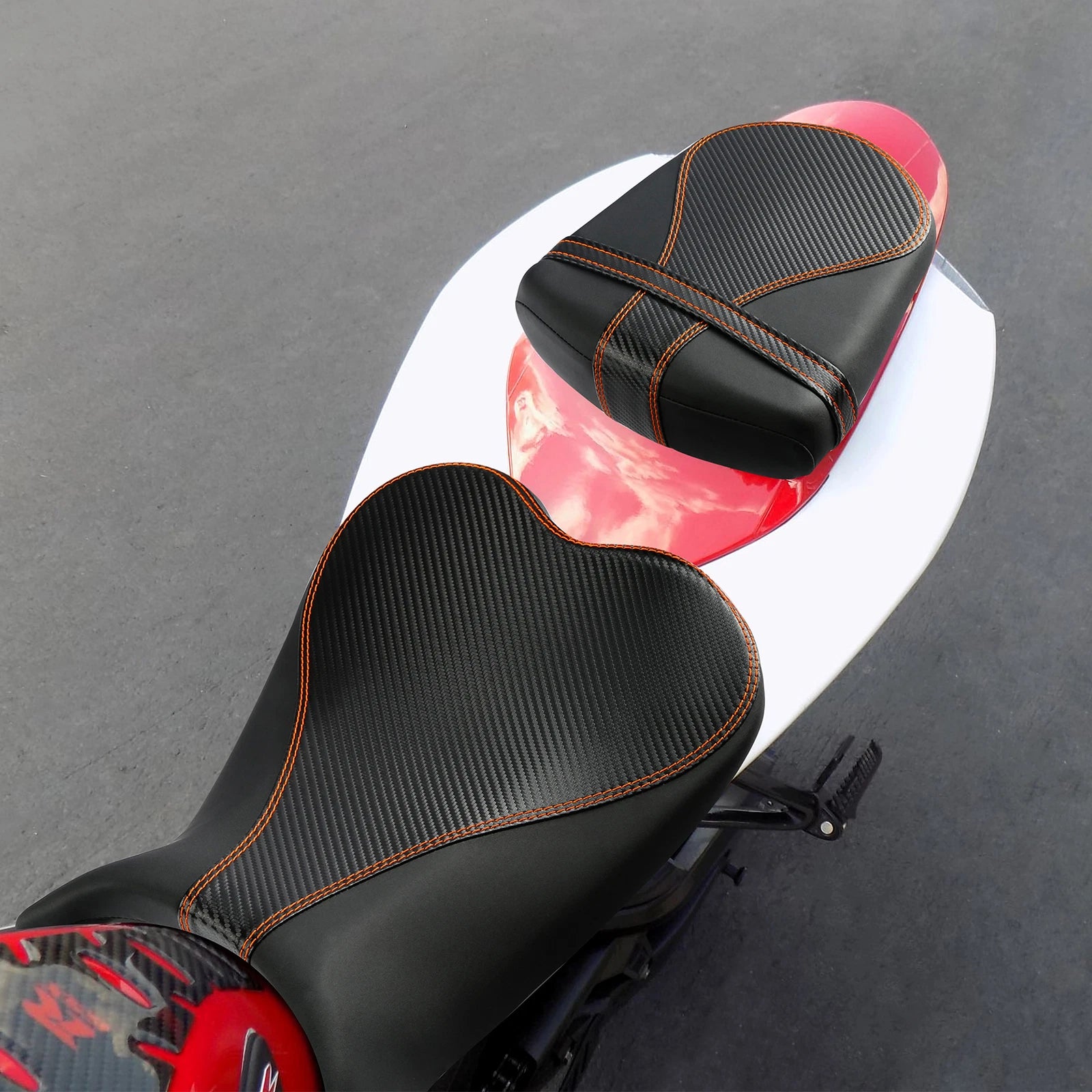 Black Driver Passenger Seat for Suzuki GSXR600 GSXR750 (2006–2007)