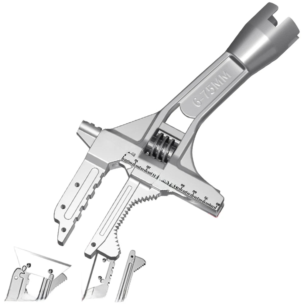 Compact Pipe Wrench 19.3 x 6.8 x 5.5 cm Chrome Vanadium