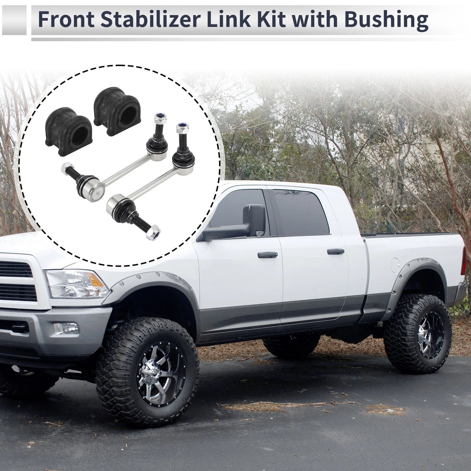 Front Stabilizer Bar Links with 2 Pcs Bushing for Jeep Grand Cherokee (1999–2021) No.K750578