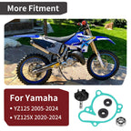 Water Pump Impeller Shaft Kit with Cover Gasket for Yamaha YZ125 YZ125X (2005–2024)