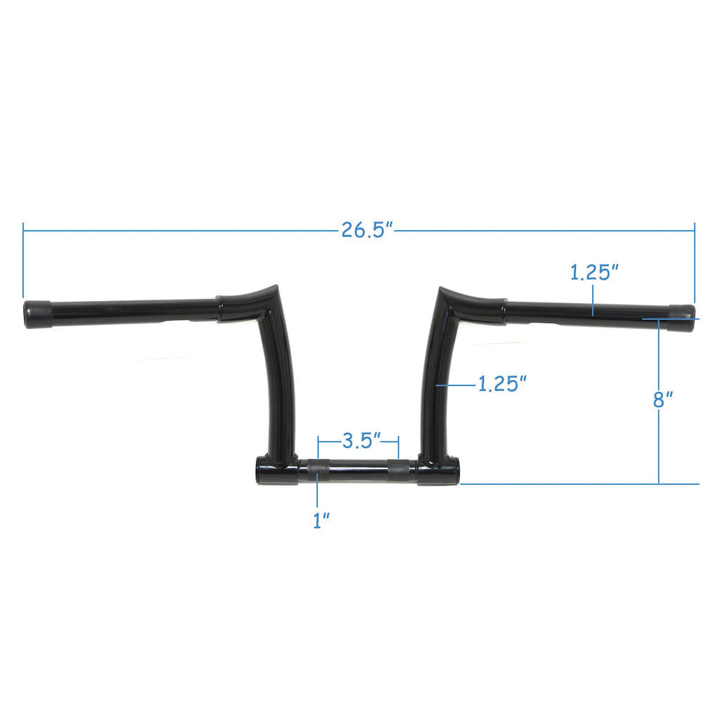 8'' Chizeled Z-Bar Ape Hanger Handlebar for Harley XL883 1200 (2007–2017)