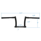 8'' Chizeled Z-Bar Ape Hanger Handlebar for Harley XL883 1200 (2007–2017)