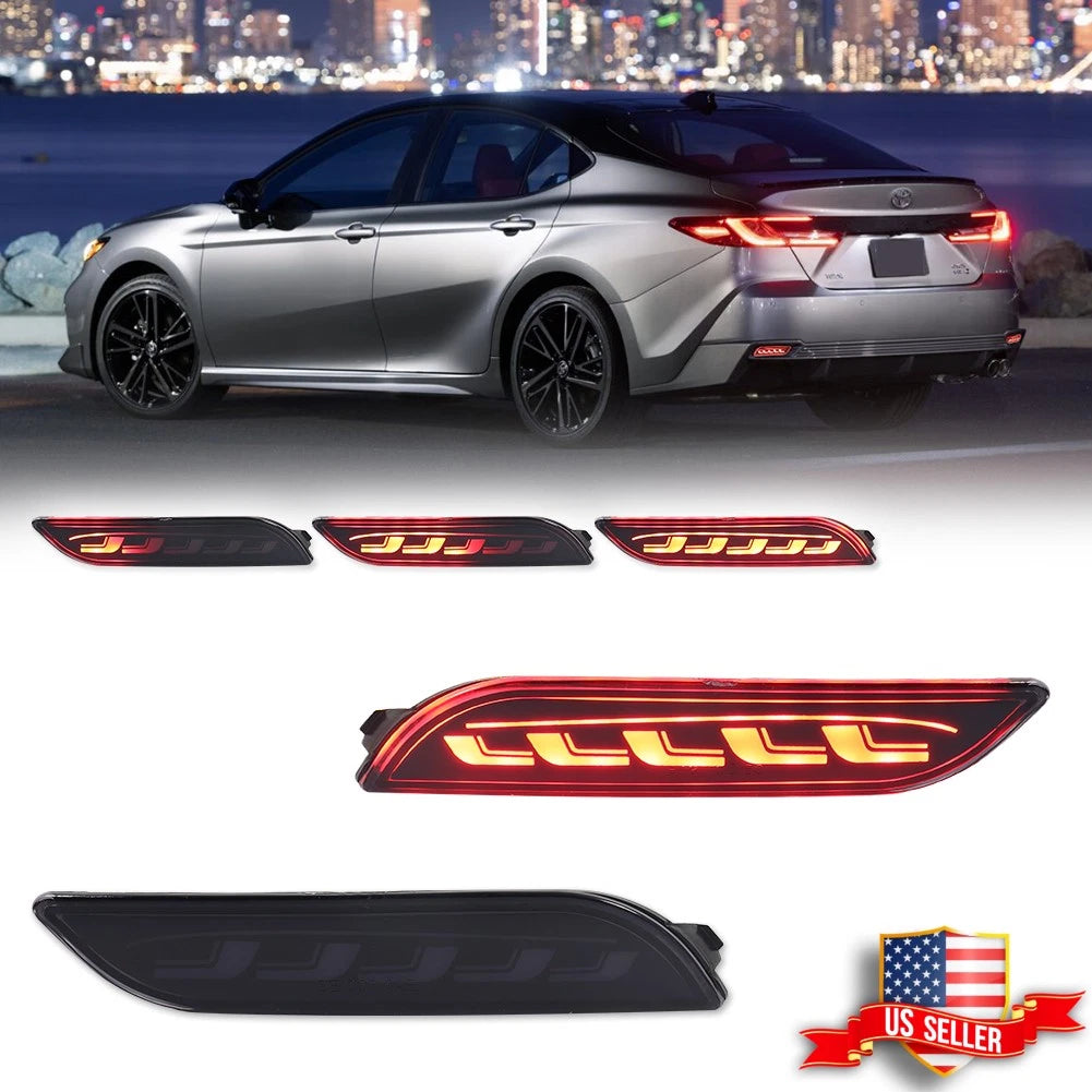 Set of 2 Smoke LED Tail Brake Signal Lights for Toyota Camry (2018–2025)
