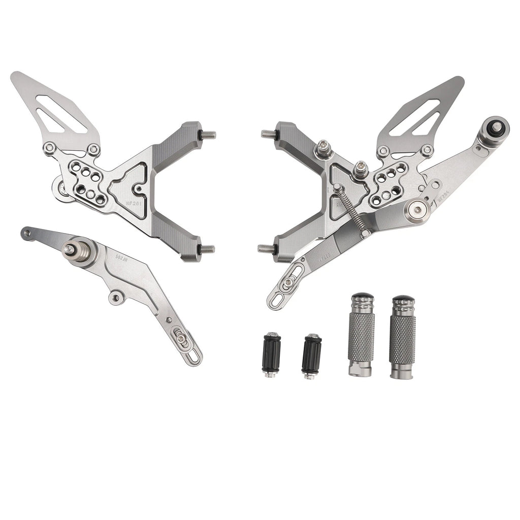 Adjustable Rearset for BMW S1000RR (2019–2024) A9, Aluminum Grey