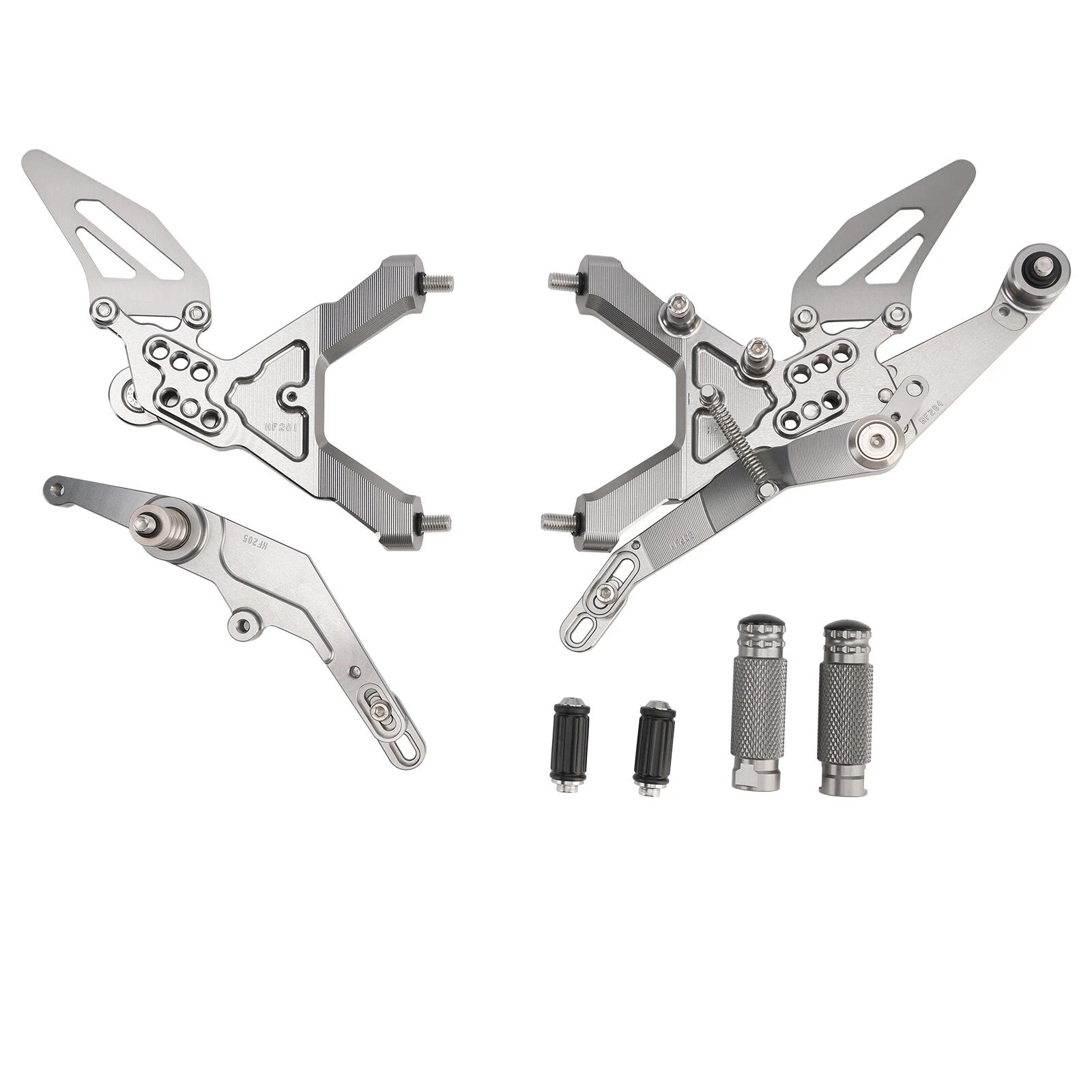 Adjustable Rearset for BMW S1000RR (2019–2024) A9, Aluminum Grey