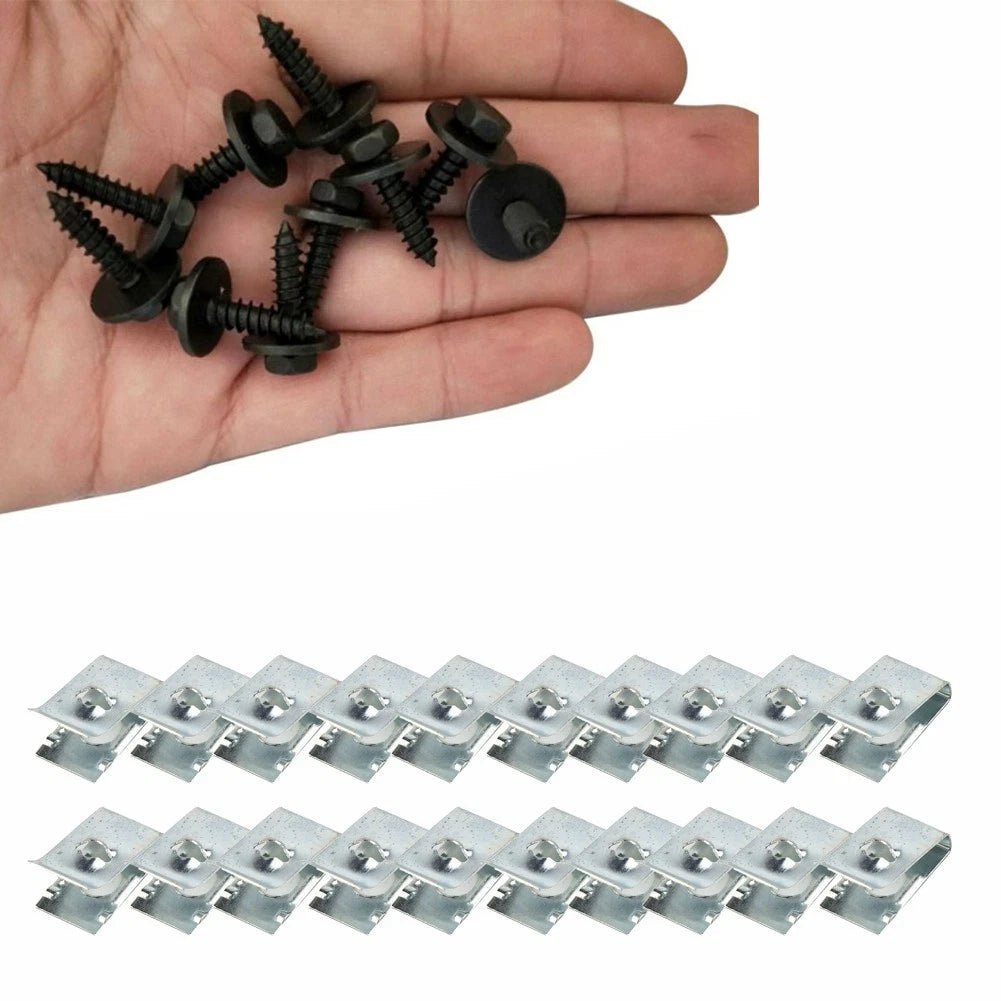 Screw Clips for BMW 1/3/5/6/7/X/Z Series (Black & Silver)