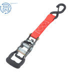 Set of 4 Tie Downs 1.6" × 8' Ratchet Straps 5208 Lbs with S Hook Red