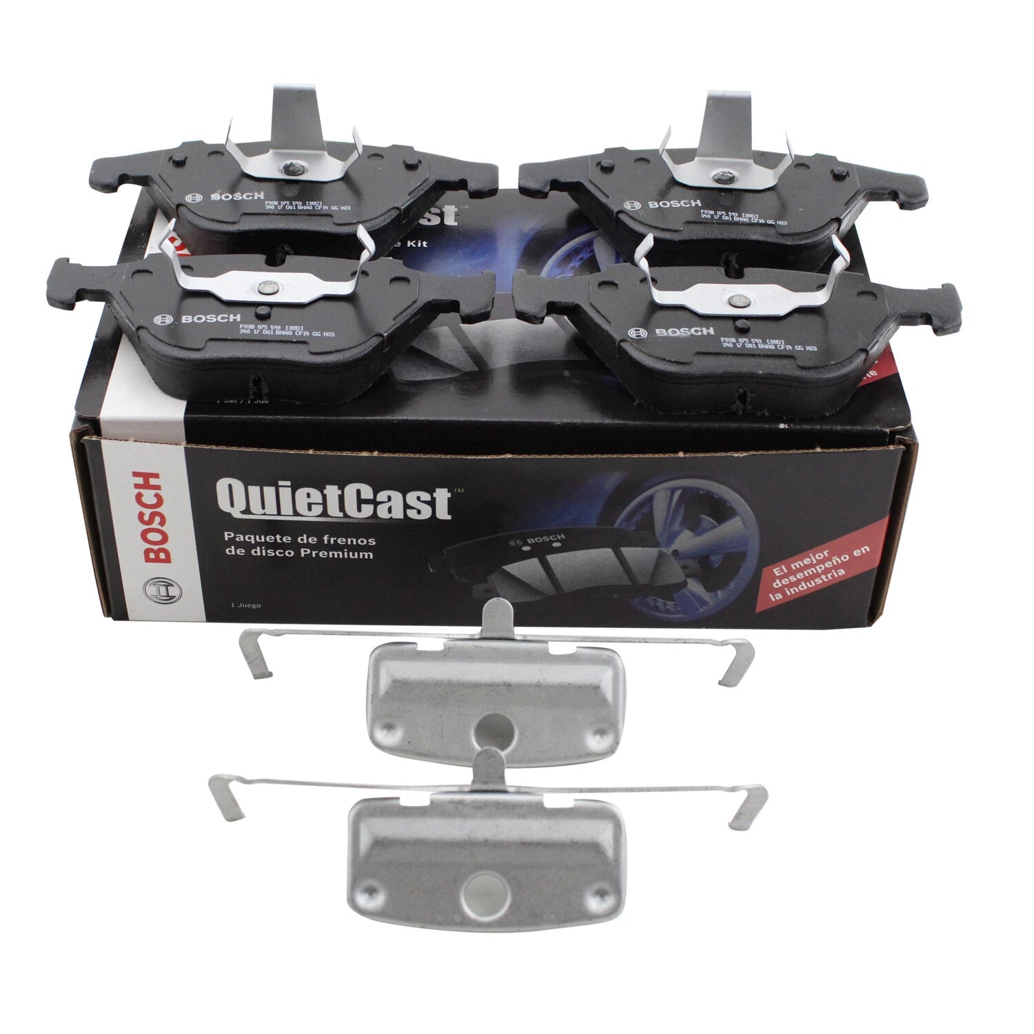 Set of 4 Bosch QuietCast Front Ceramic Brake Pads for BMW E82 E60 E63 E64 E66 E89 E90 (2007–2013)