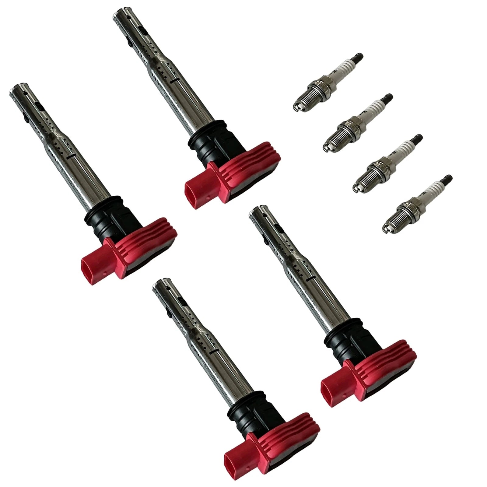 Set of 4 Ignition Coils & Iridium Spark Plugs for Audi A4 A5 Q7