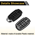 Set of 4 Key Fob Shell Cases for Hyundai Palisade (2020–2022) Black Silver Tone