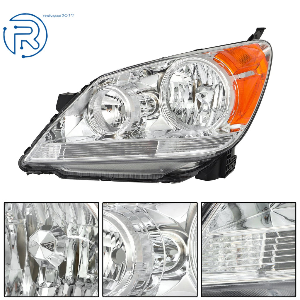 Pair Halogen Chrome Housing Amber Corner Headlights for Honda Odyssey (2005-2010)