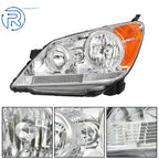 Pair Halogen Chrome Housing Amber Corner Headlights for Honda Odyssey (2005-2010)