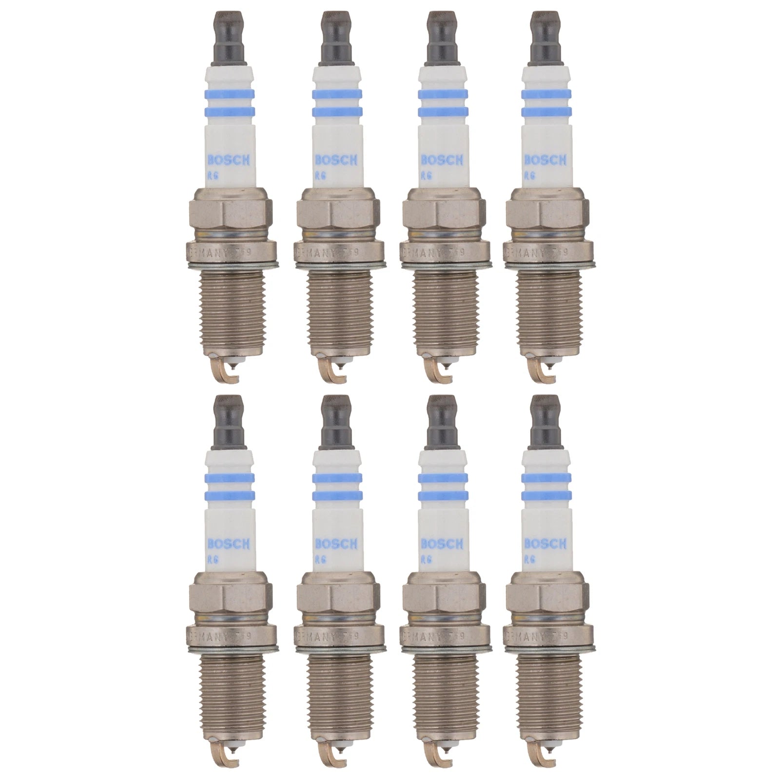 Set of 8 Bosch Double Platinum Spark Plugs (Gap 0.039) for
