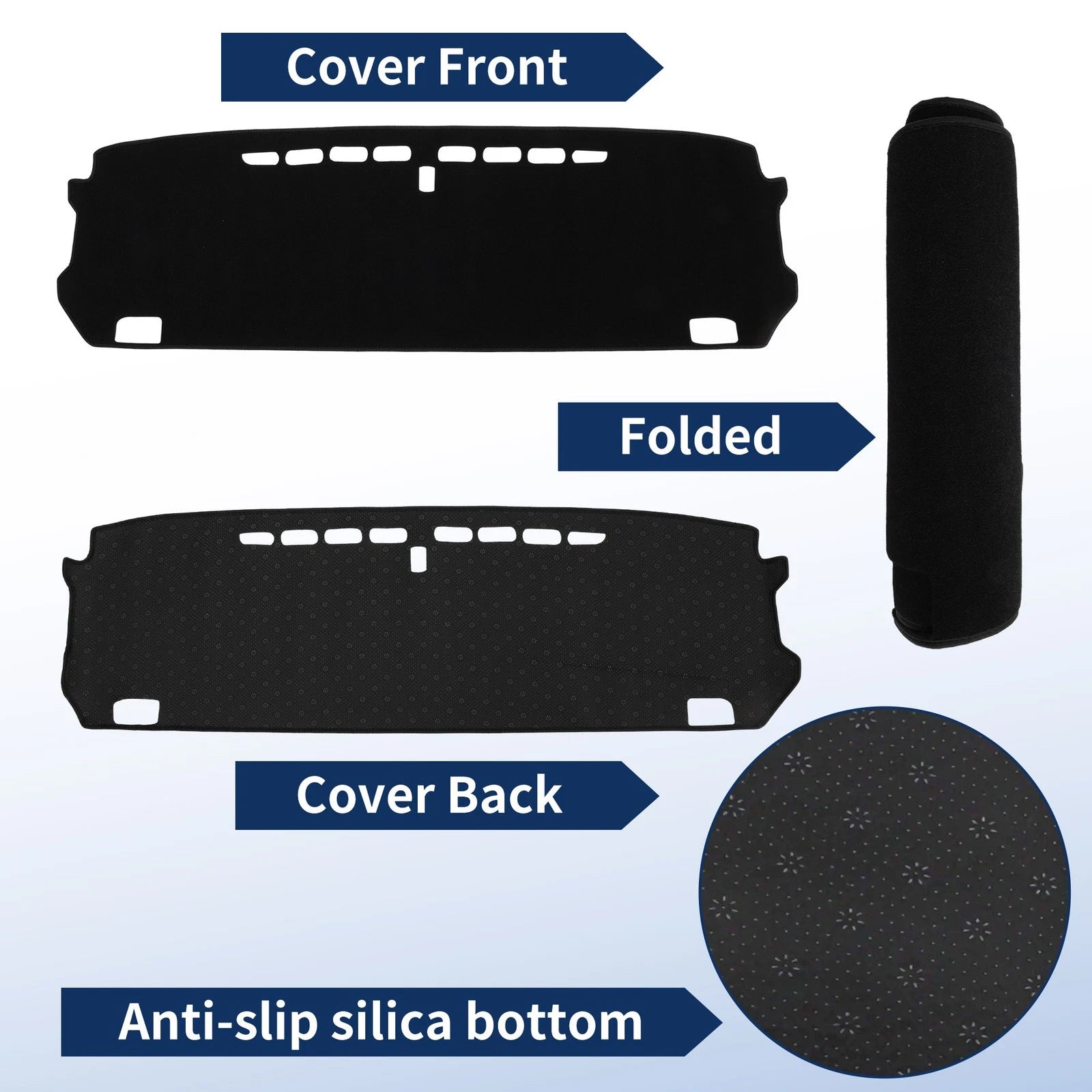 Dash Cover for Honda Fit (2007–2019) GR1/GR2/GR3/GR4/GR5/GR6/GR7 Black