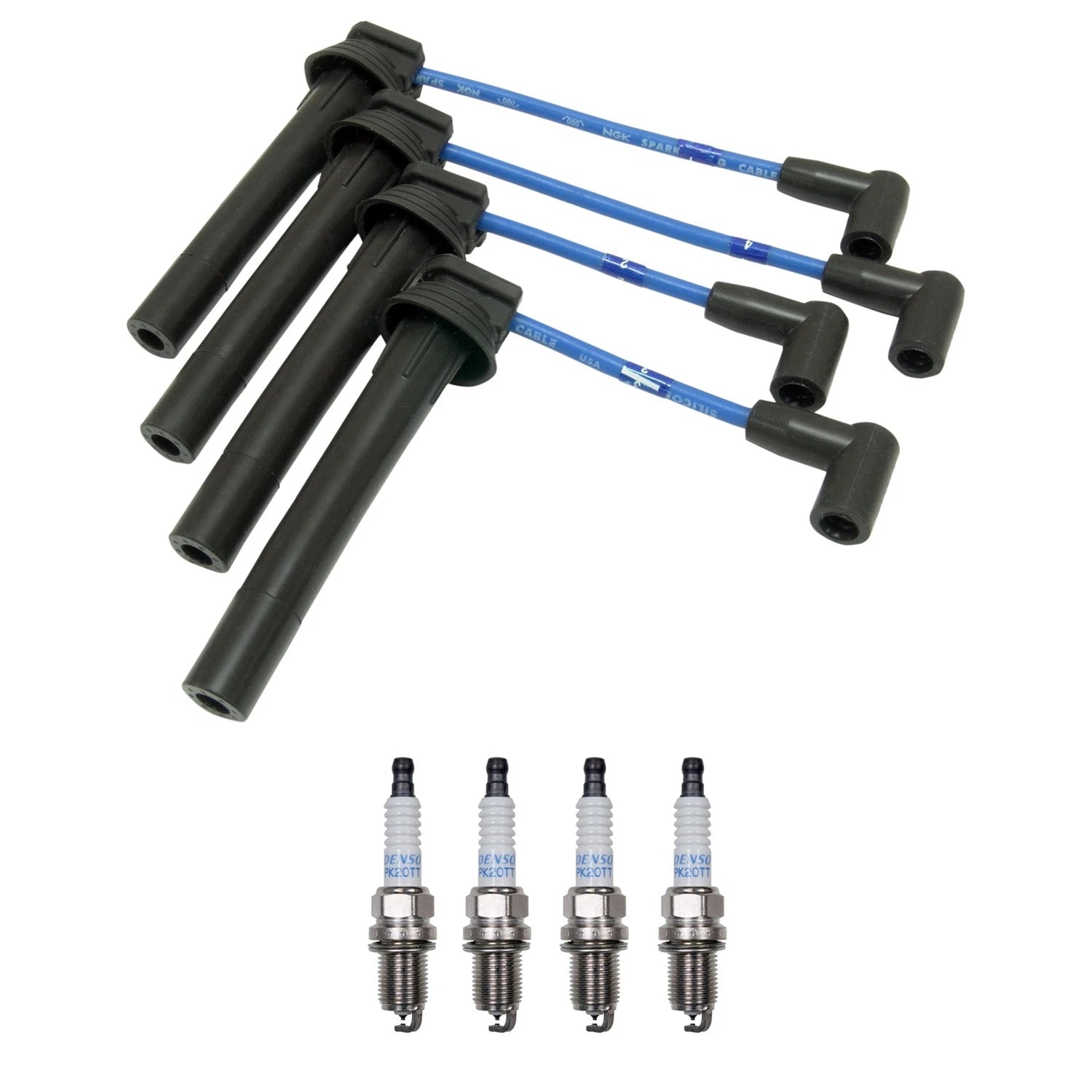NGK 7mm Wire Set & Denso Platinum Spark Plug Kit for Breeze Neon (1995–1999)