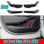 Carbon Fiber Leather / 4x / Door Anti Kick Pad Panel for Ford Edge (2015–2022)
