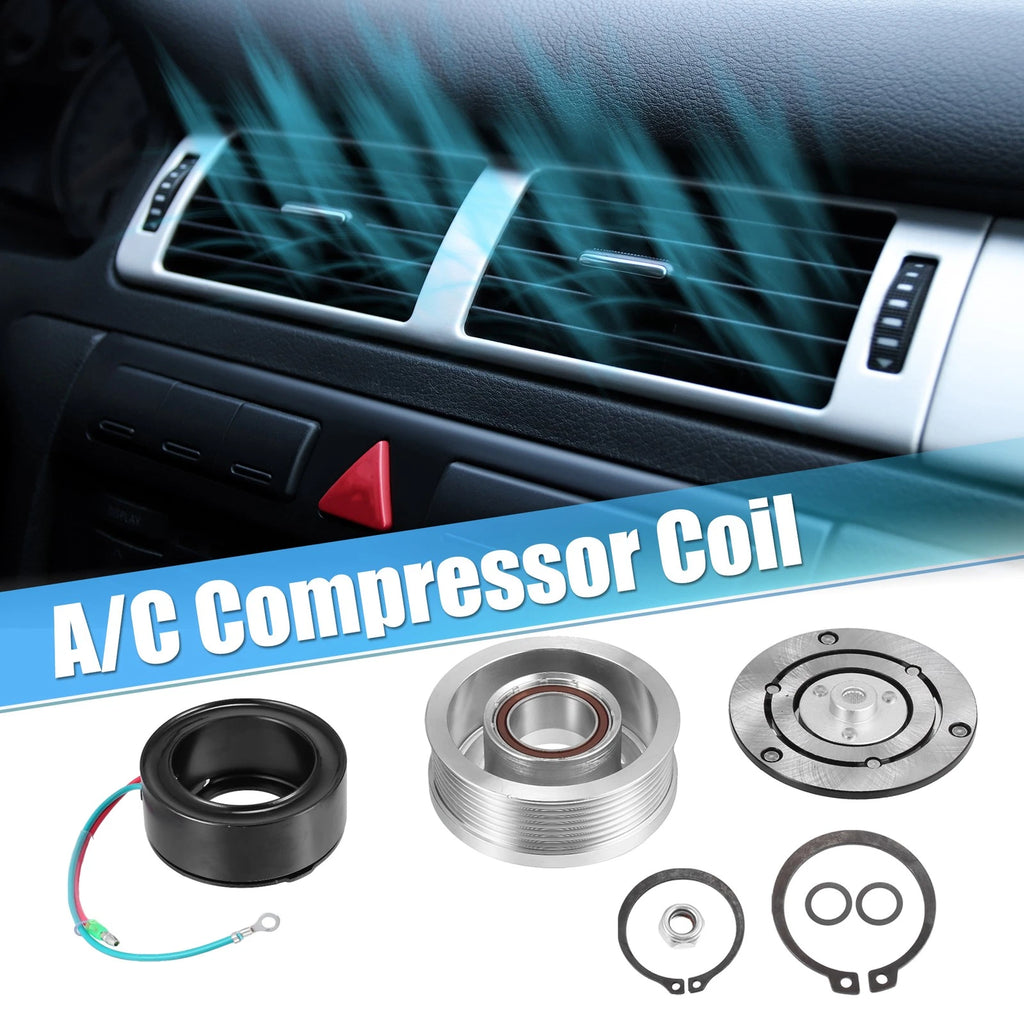 Set of 1 AC Compressor Clutch Kit Pulley Coil for Honda Fit (2009–2014)