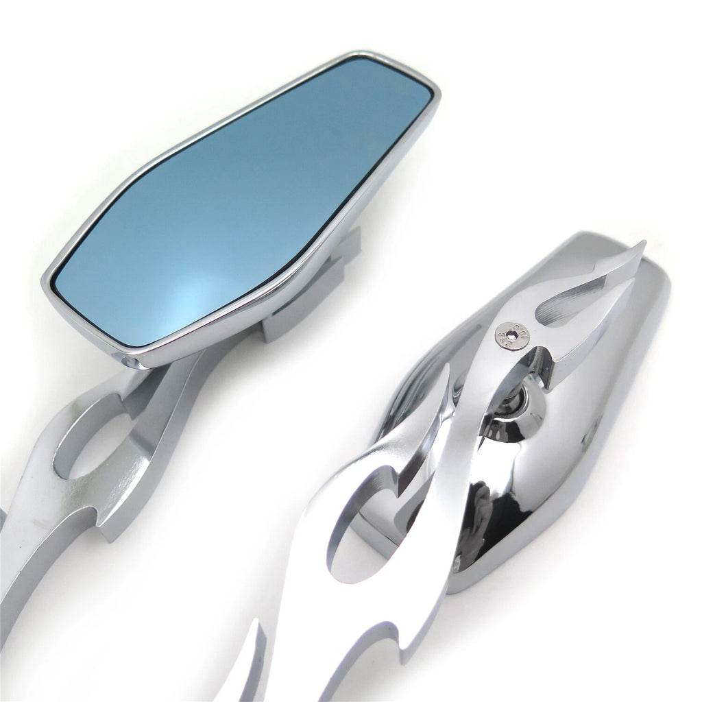 Custom Chrome Mirrors for Honda Kawasaki Suzuki Cruiser Bike (All Years)