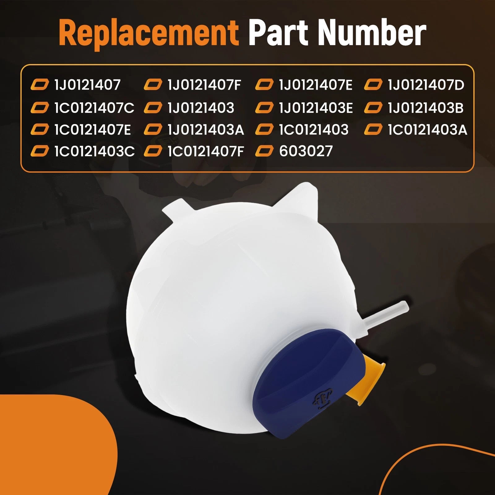 Coolant Reservoir Tank for VW Golf Jetta Beetle Audi TT (1999–2015) 1J0121403
