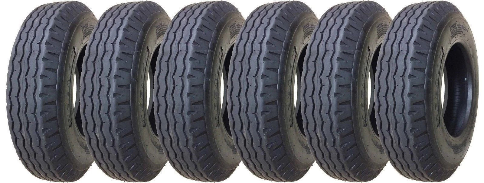 Set of 6 Heavy Duty 8-14.5 Trailer Tires 14PR LR G-11067