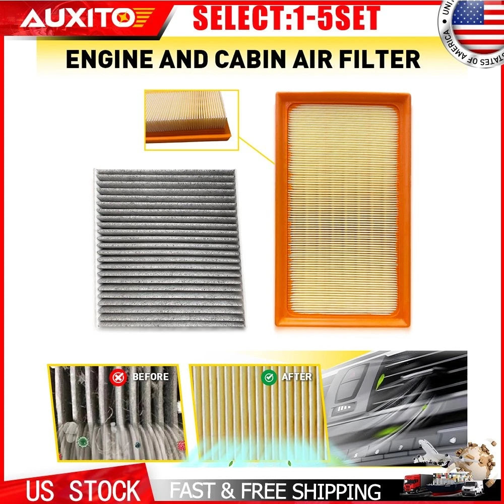 Set of 2 Engine & Carbon Cabin Air Filters for Lexus ES250 ES300H UX200 (2021–2024)
