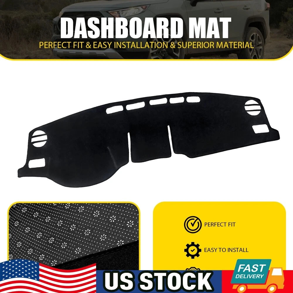 Black Non-Slip Dashboard Cover for Toyota RAV4 (2019–2024)