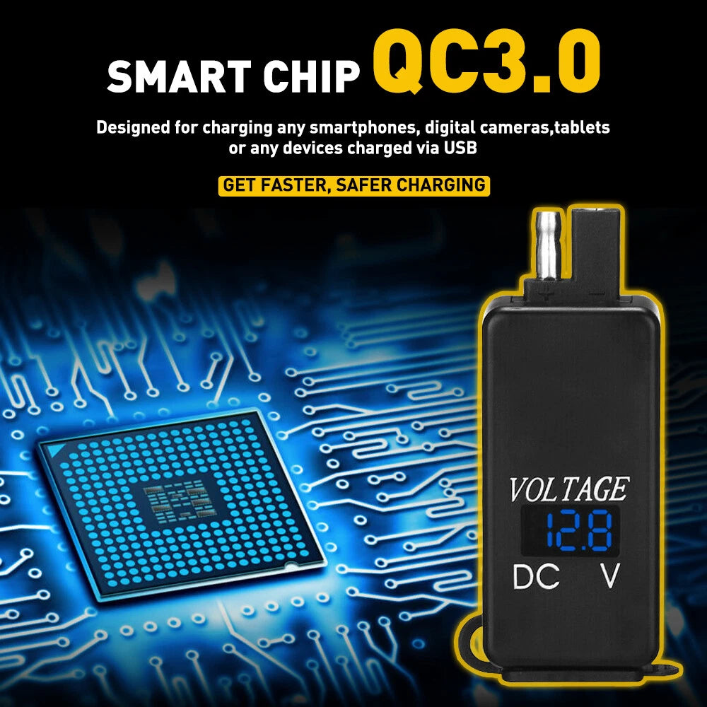 Dual USB Port Charger for Motorcycle (SAE to USB)