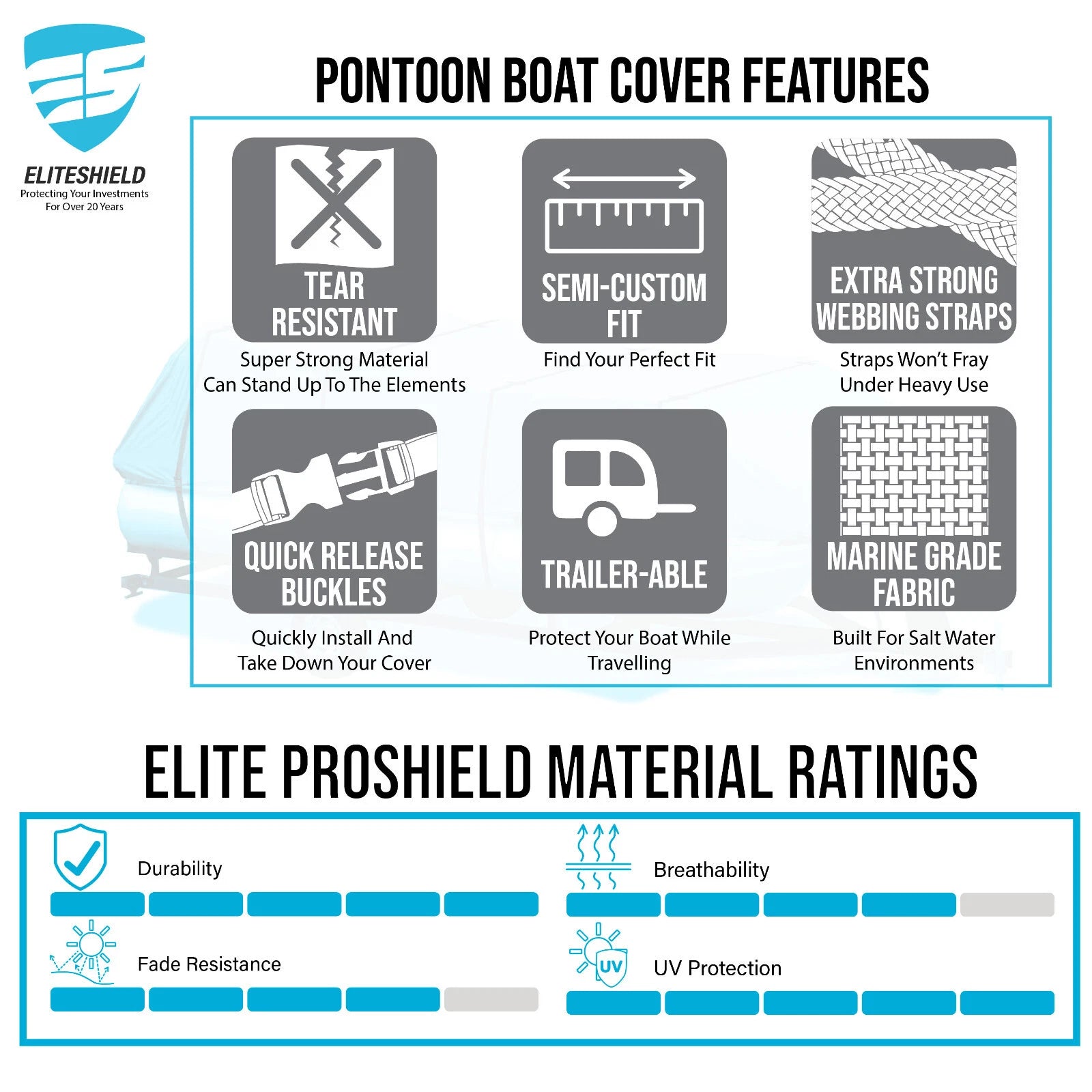 Storage Cover for Cypress Cay Seabreeze 230 (Trailerable, Pontoon)