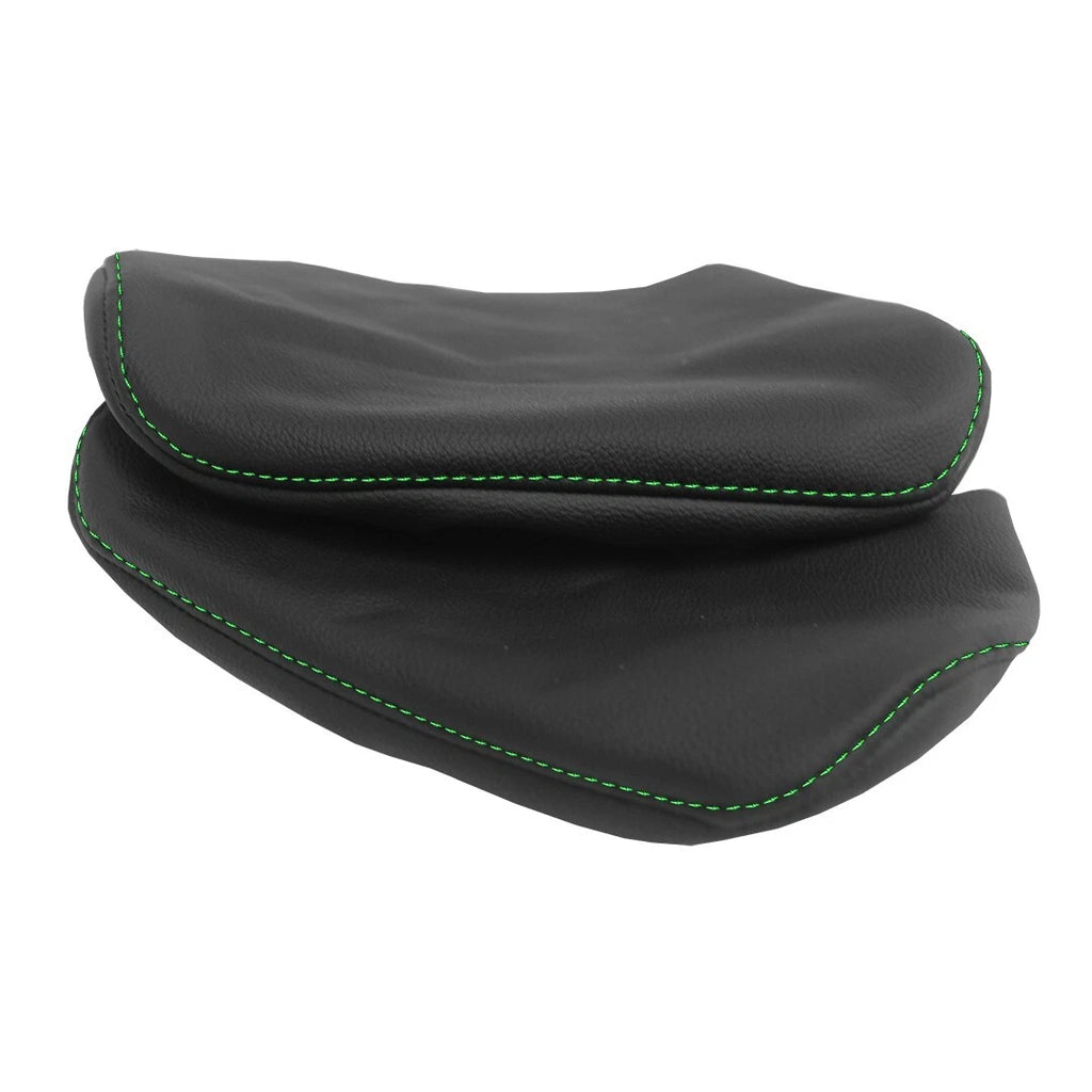 Leather Synthetic Console Armrest Cover for Lincoln MKS (2009–2016) Green Stitch