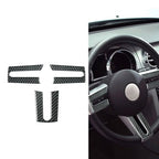 3 x Carbon Fiber Interior Steering Wheel Cover Trim for Ford Mustang (2005–2009)