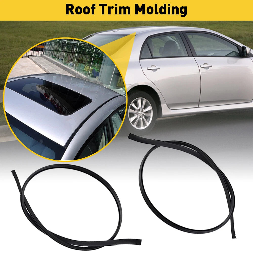 Set of 2 Black Roof Trim Molding for Toyota Corolla (2009–2013)