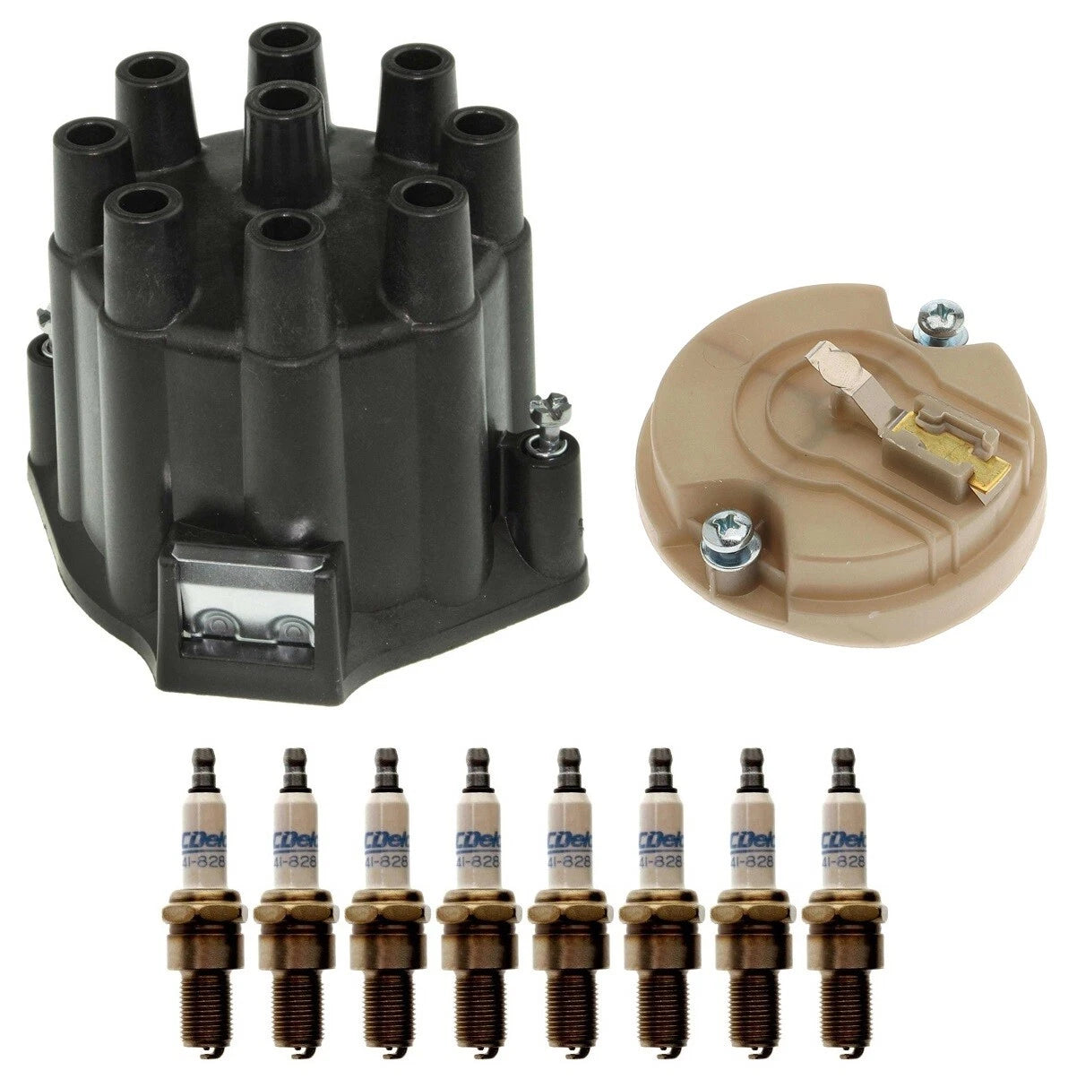 Distributor Rotor Cap & .035" Spark Plugs Kit ACDelco for Chevy V8