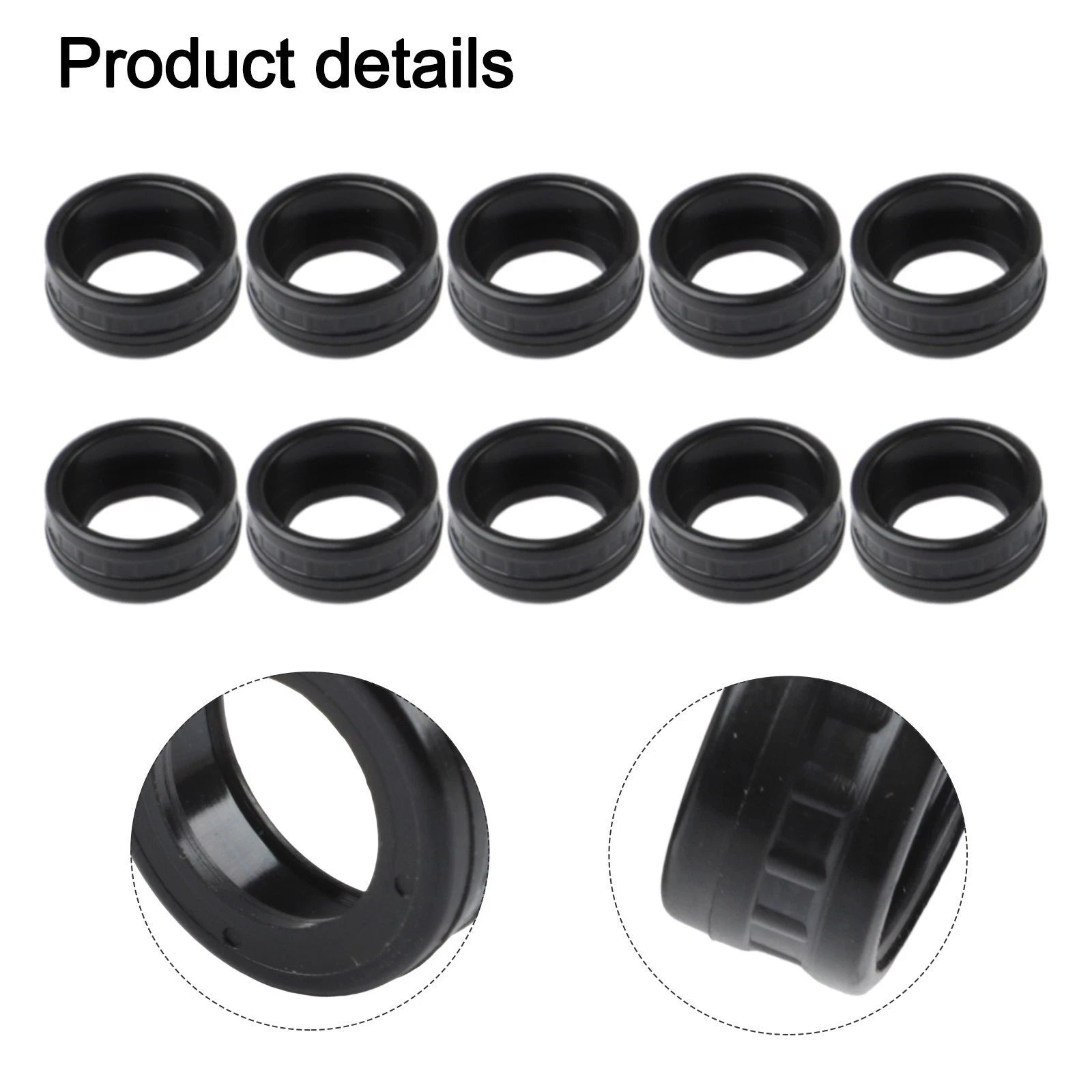 Set of 10 Rubber Sleeves for Power Tool Bearings 607 Angle Grinder
