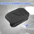 Center Console Armrest Cover for Hyundai Tucson (2016-2021) Black Gray Stitching