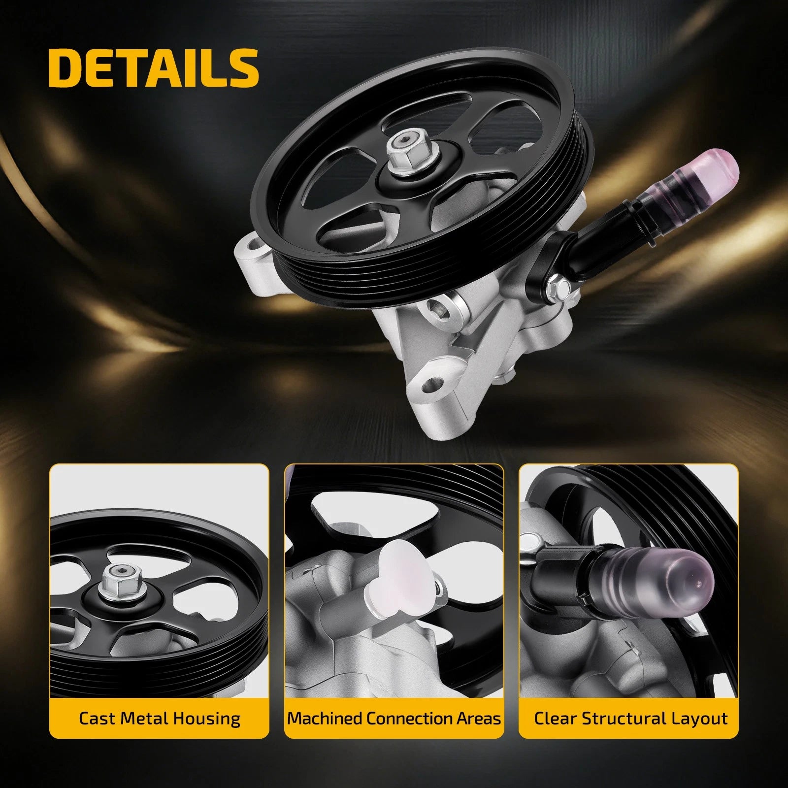 Power Steering Pump Assembly for Accord 2003–2007, TL 2004–2008, MDX 2003–2006