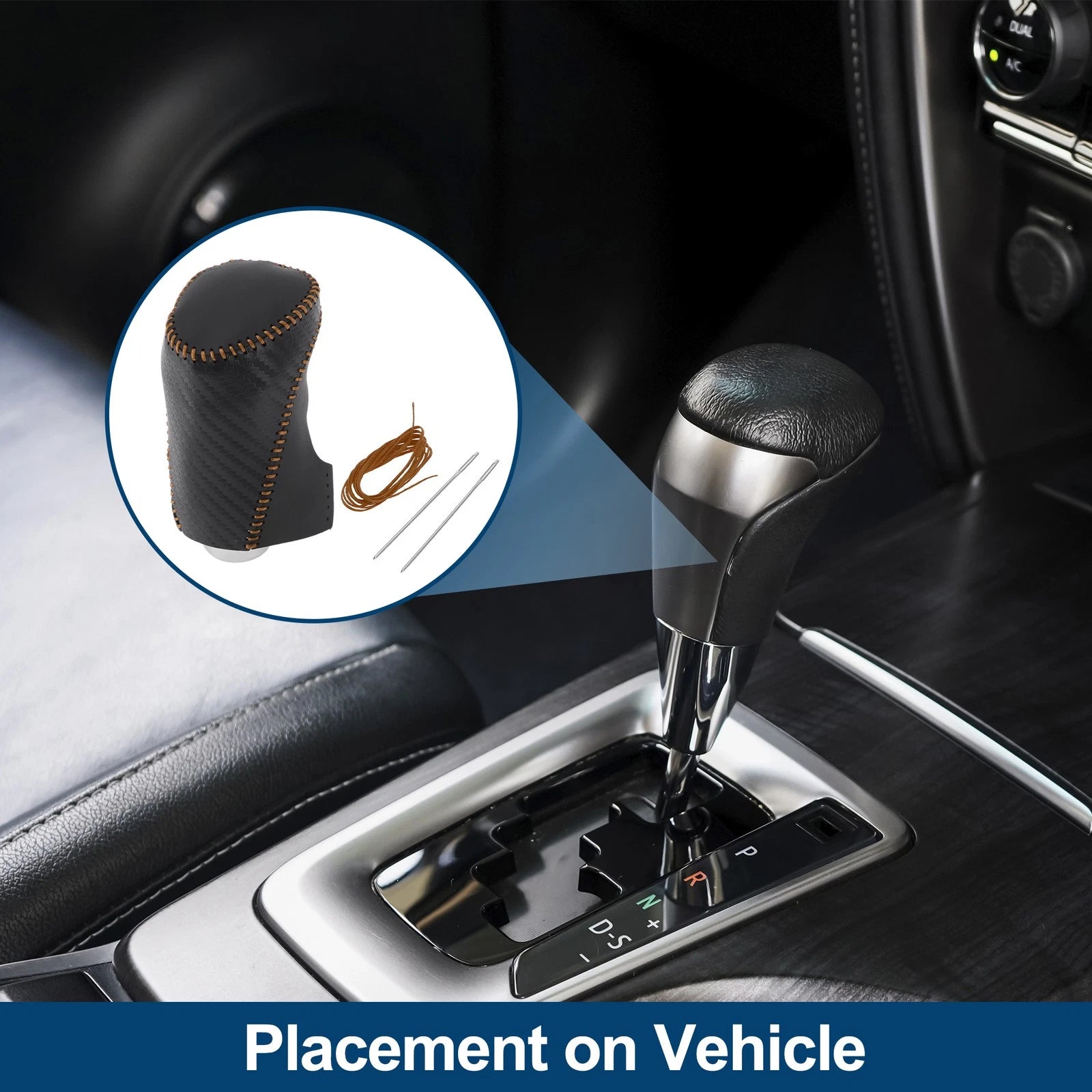 Gear Shift Knob Cover for Chevrolet Equinox (2018–2023) Black Carbon Fiber