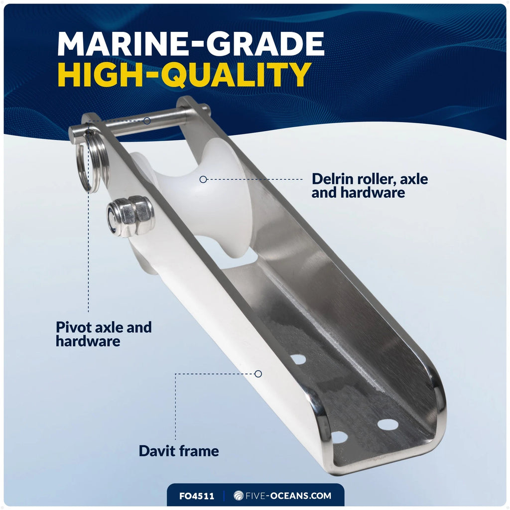 316 Stainless Steel Fixed Anchor Bow Roller for Boats (11-Inch)