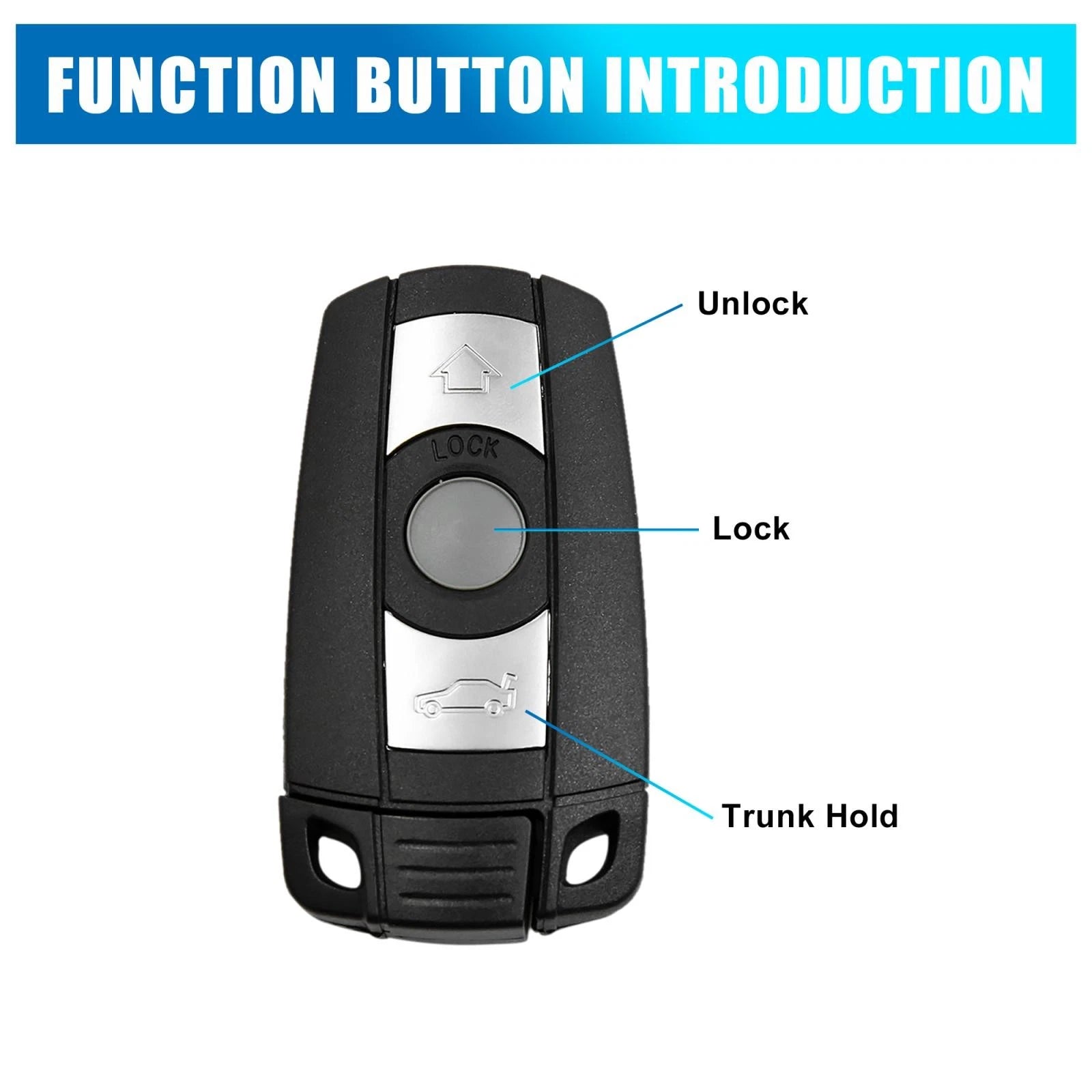 Car Key Fob Shell Case KR55WK49127 for BMW 1 3 5 6 7 Series (E90 E91)