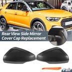 1 Pair Rearview Mirror Cover Cap Black Carbon Fiber for Audi A1 (2018–2023)