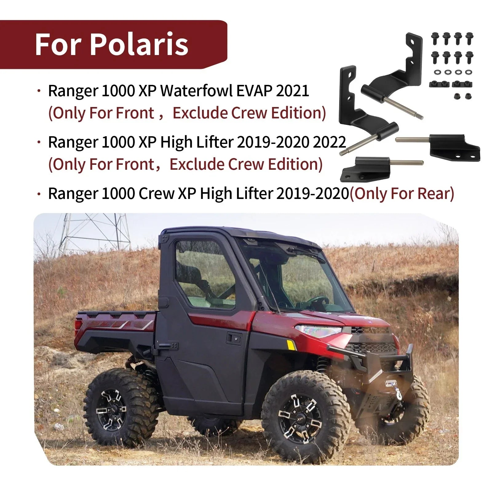 Half Door Hinge Hardware for Polaris Ranger XP 1000 High Lifter (2019–2022)