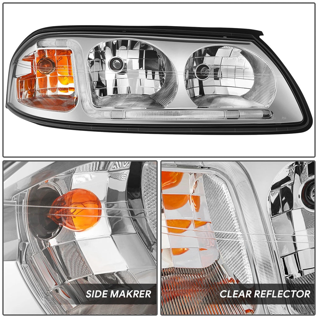 LED DRL Headlight/Lamp for Chevy Impala (2000–2005) Chrome Housing