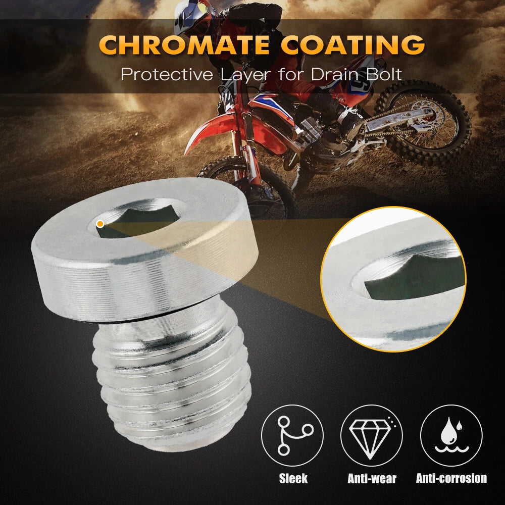 M12XP1.5 Magnetic Oil Pan Drain Bolt for Kawasaki KLR650 (1987–2016)