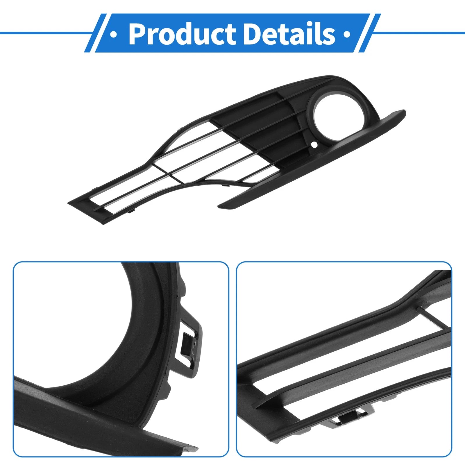 Front Right Fog Light Grill No. 51117255368 for BMW 328i (2012–2015) Black ABS