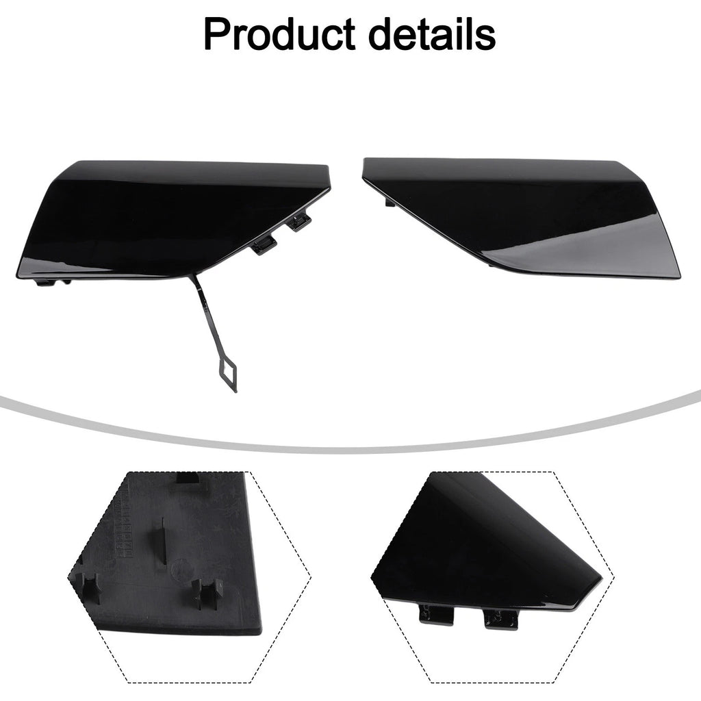 Front Pair Tow Hook Covers for BMW 3 Series G20 (2023) - Black ABS